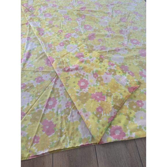 VTG Dan River Dantrel Full Sheet Set 70s Flower Power Hippie Boho Faded - Picture 16 of 16